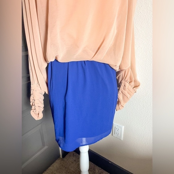 Lush Cold Shoulder Sheer Long Sleeve Dress, Size L - Picture 8 of 12